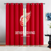 Detroit Red Wings Hockey League Blackout Curtains Drapes For Window Treatment Set